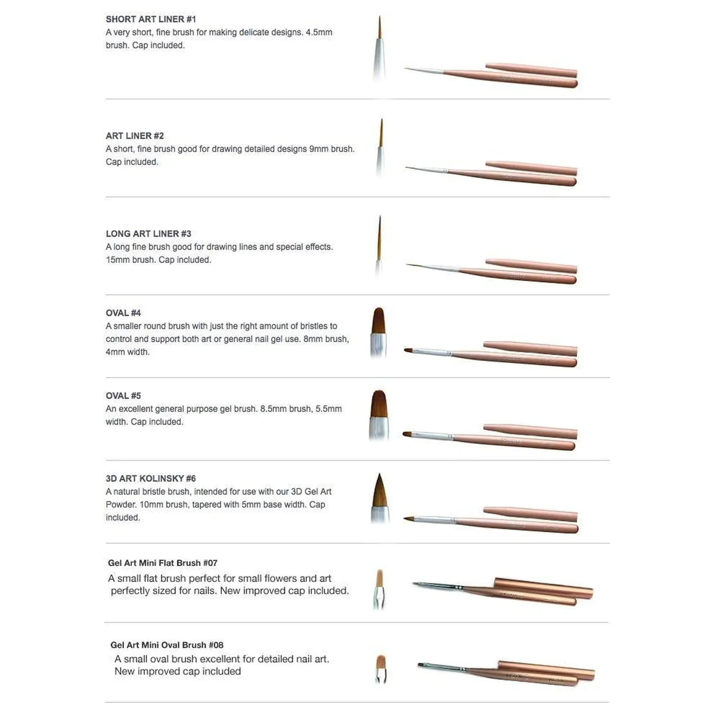 Elegant Akzentz Gel Art Brushes Smart