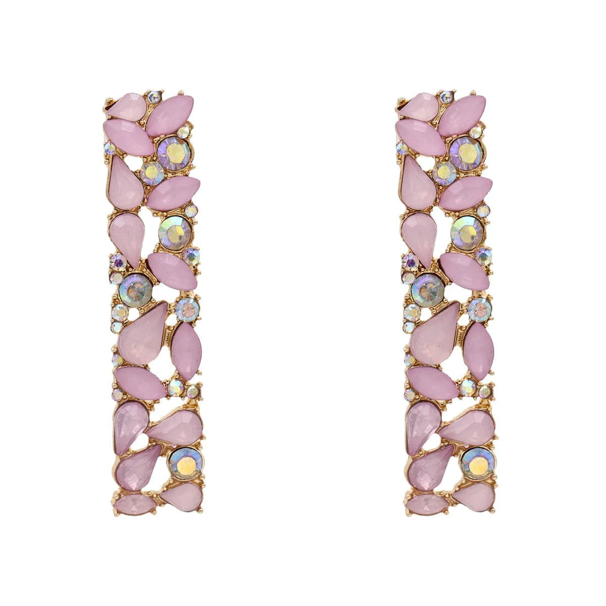 Comfortable Pink Cubic Zirconia Goldtone Drop Earrings Responsible