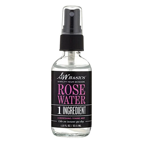Fast S.W. Basics A Refreshing Skin Toning Mist Organic Rose Water Face Spray 1.8 Oz Green