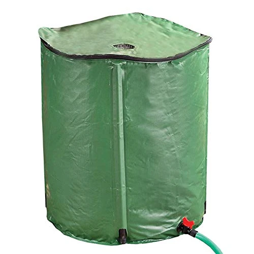 Quality Collapsible Rain Barrel Gutter Drain Collector with Hose Attach 50 Gal Capacity 28 High x 24 Diameter Genuine