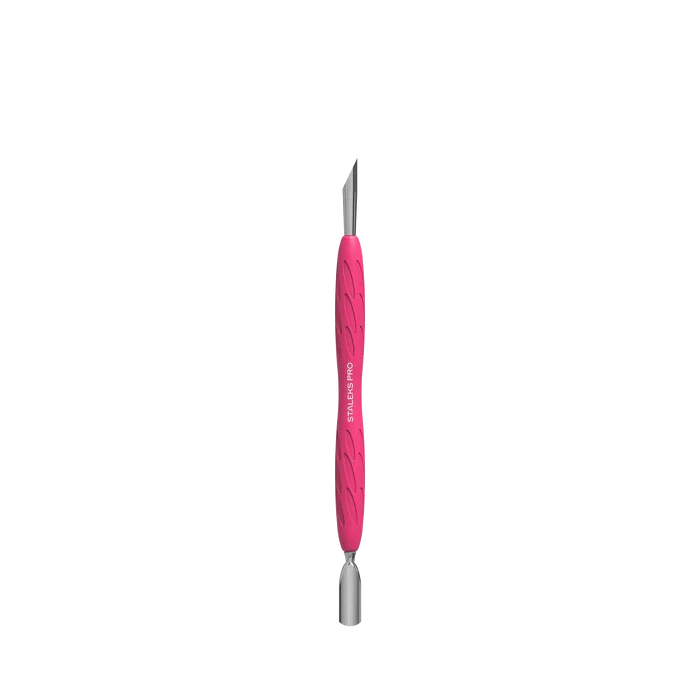 Authentic Staleks Pro UNIQ 10 TYPE 2 Gummy Manicure Pusher with Silicone Handle Narrow Rounded Pusher Slanted Pusher PQ-10 2 Official