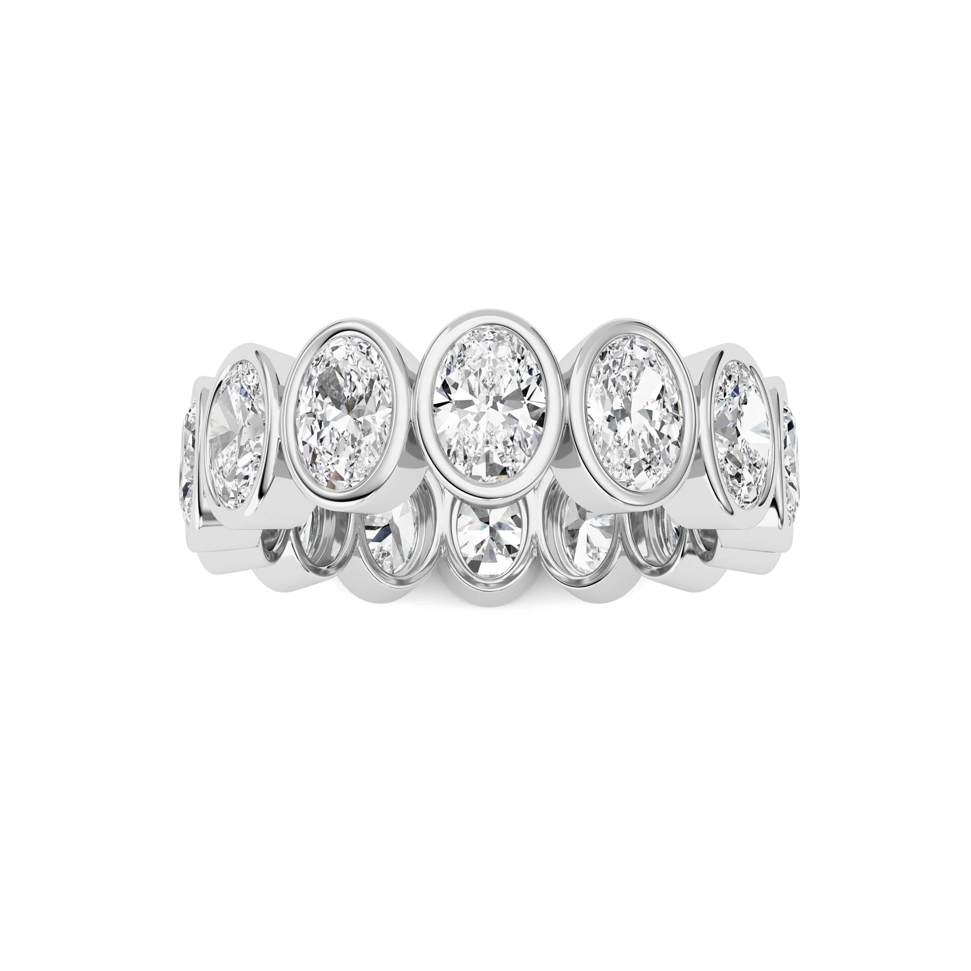 Soft 3.5Cttw Oval Shaped Lab Grown Diamond F Eternity Band Ring in 14K Gold Unique