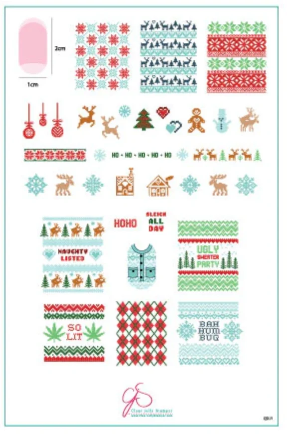 Minimalist Ugly Sweater Party CjSC-71 - Clear Jelly Stamping Plate Professional