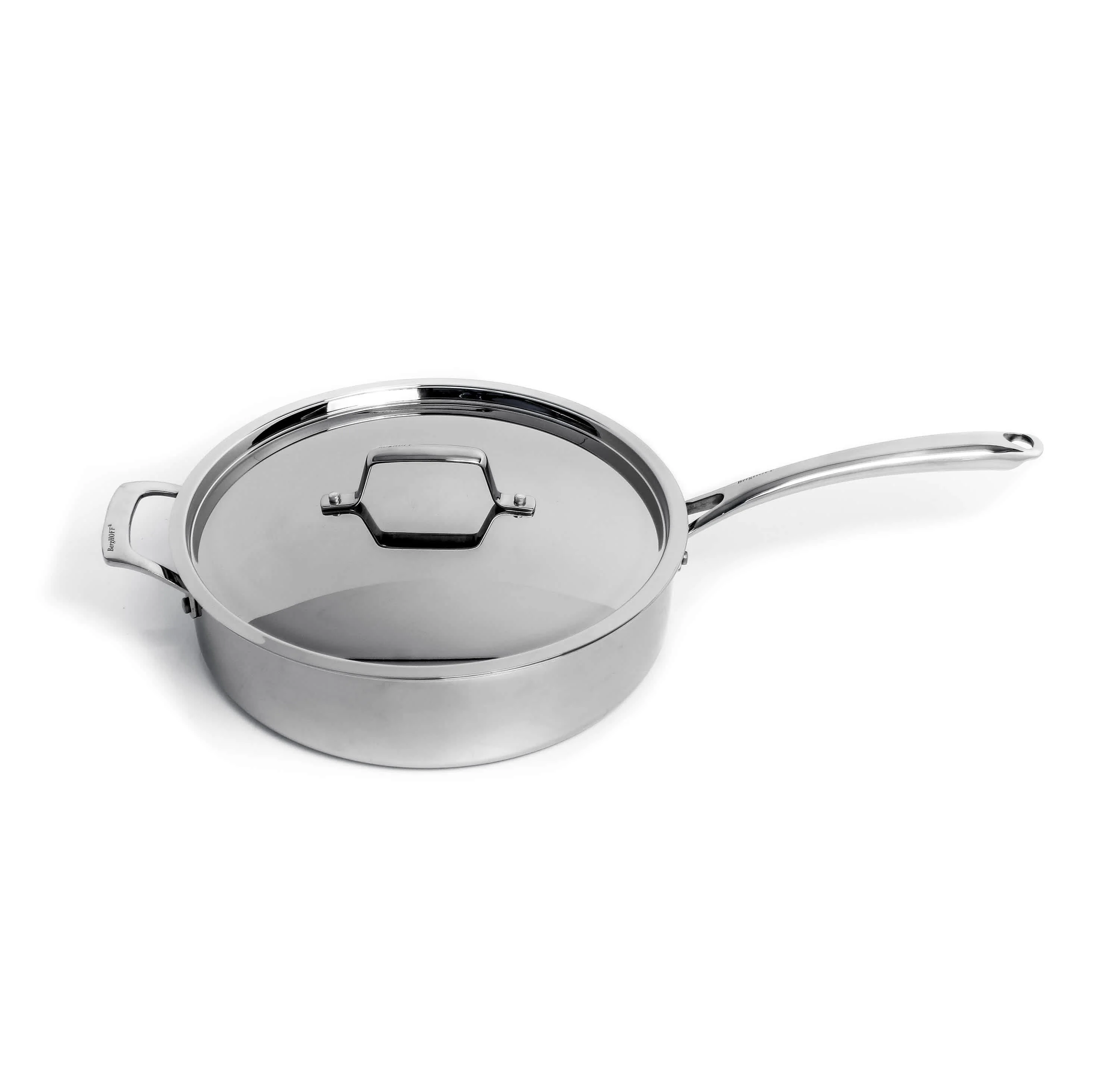 Green BergHOFF Professional Tri-Ply 18 10 Stainless Steel 11 Sauté Pan with SS Lid 4.5qt. High-Performance