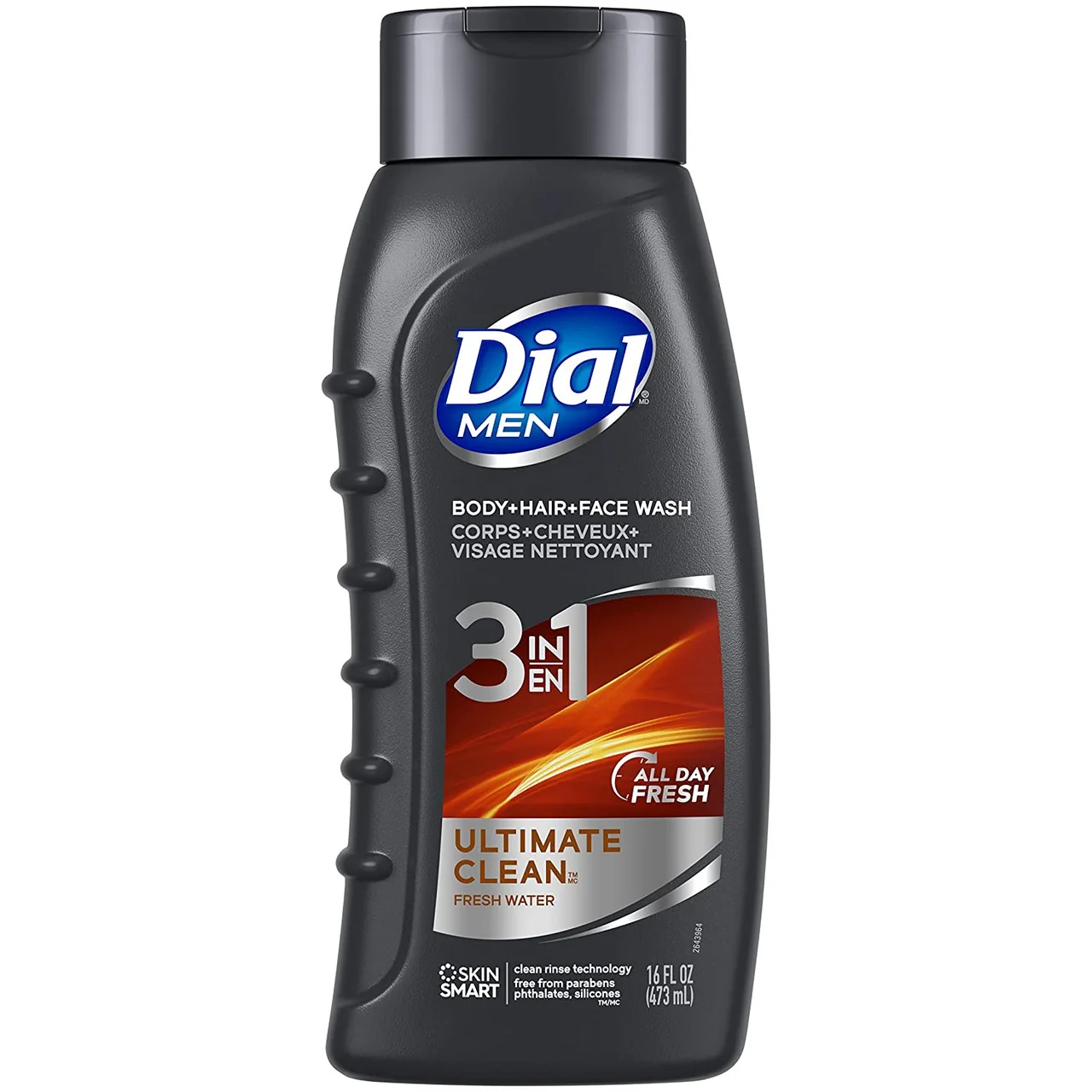 Easy-to-Use Dial for Men Clean 3-in-1 Body Hair Face Wash 16 Oz Luxury