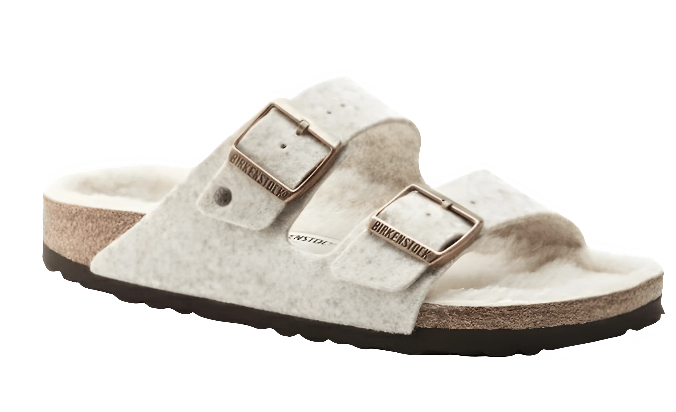 Artisan Birkenstock Arizona Rivet Wool Eggnog Sandals Practical