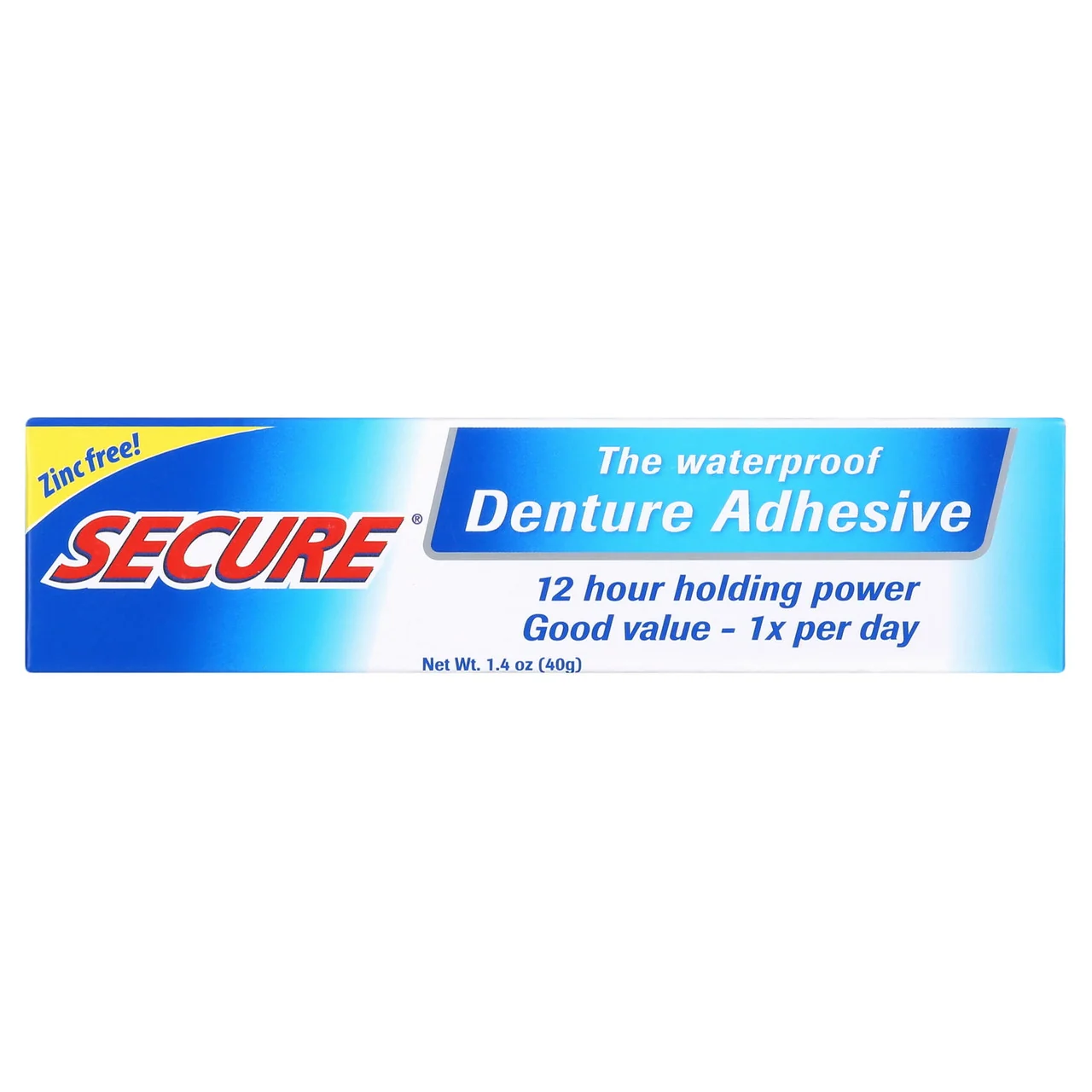 Exclusive Secure Denture Adhesive Bonding Cream Extra Strong 12 Hour Hold 1.4 OZ Flexible