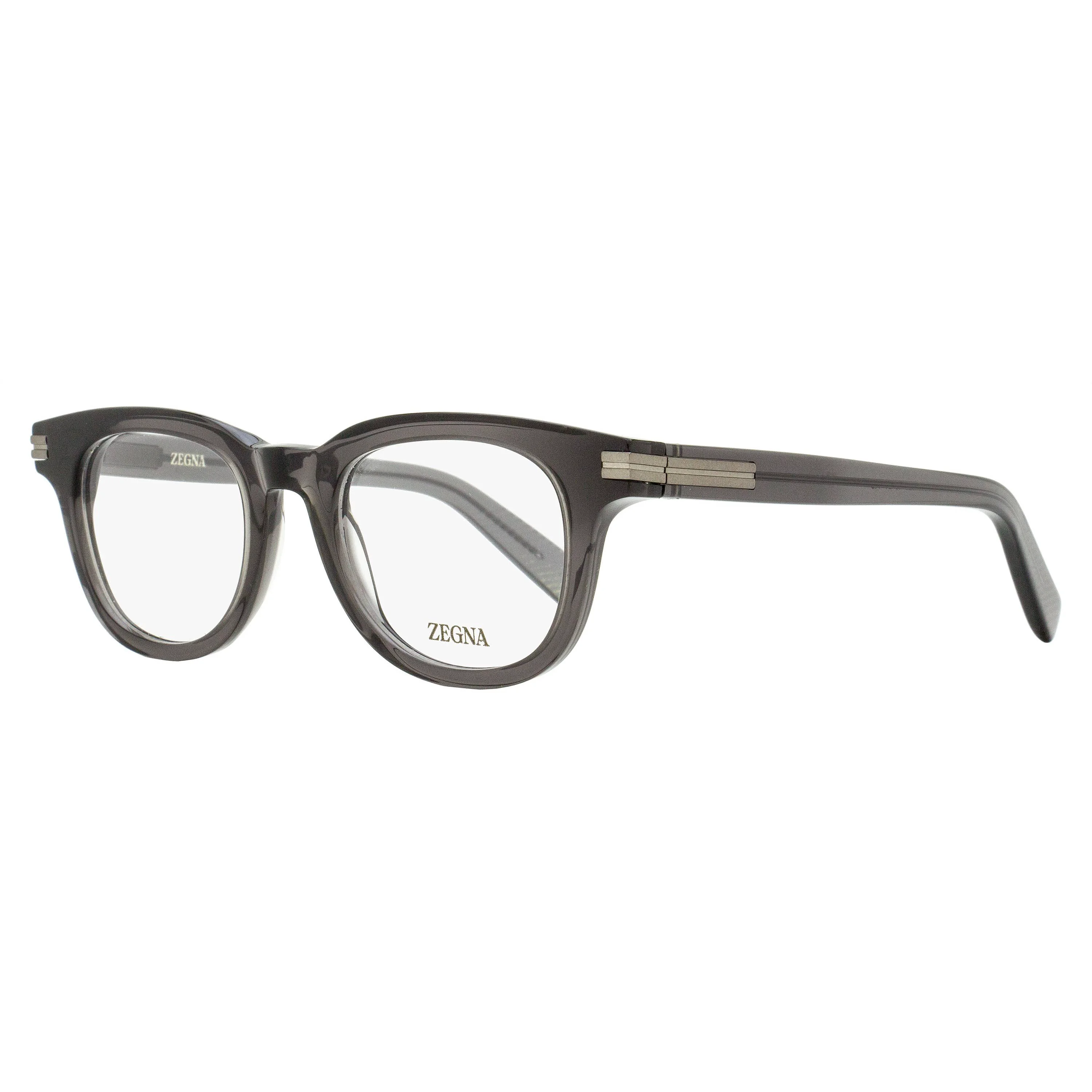 Classic Zegna Thick Oval Eyeglasses EZ5279 020 Transparent Gray 48mm Optimized