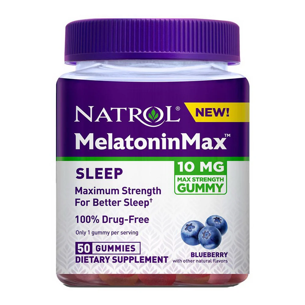 Reusable Natrol MelatoninMax 10 Mg Sleep Support Gummies Blue Berry 50 Ea High-Performance