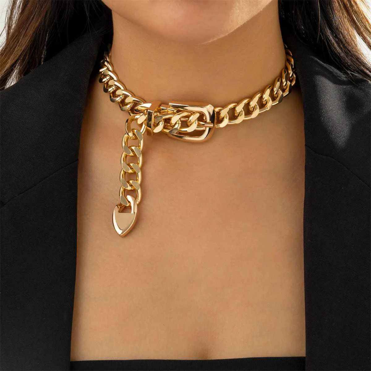Advanced Goldtone Belt Necklace Premium Material