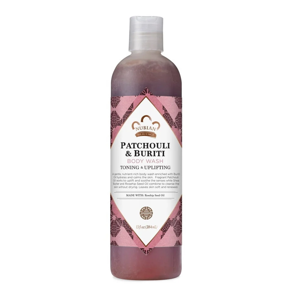 Certified Nubian Heritage Patchouli and Buriti Body Wash 13 Oz Safe