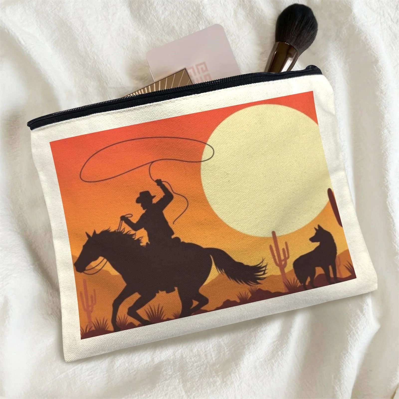 Sophisticated Cowboy Sunset Cosmetic Bag Pack of 5 Made in America Lightweight