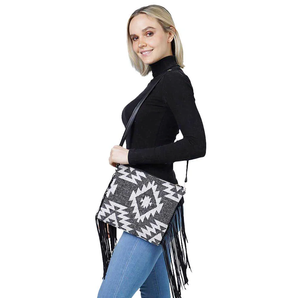 Efficient Western Pattern Tassel Crossbody Clutch Bag Verified