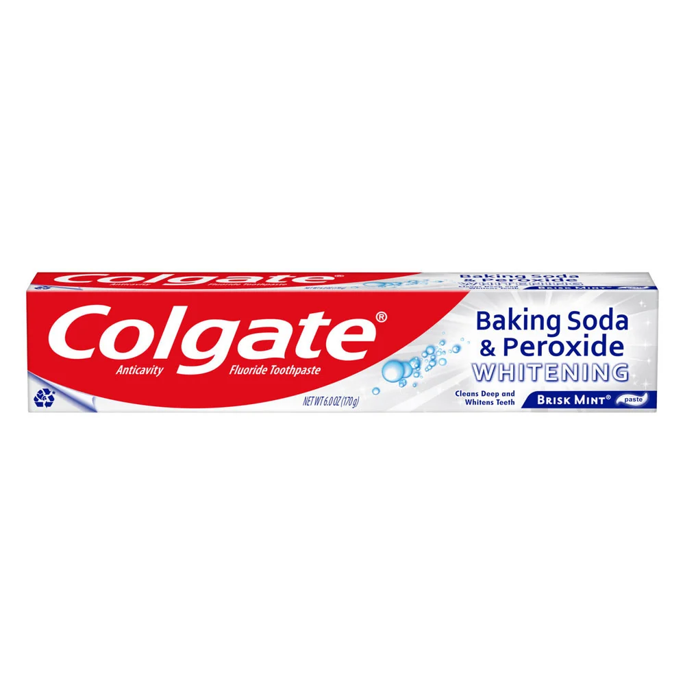 Relaxed Colgate Anticavity Baking Soda and Peroxide Whitening Bubbles Fluoride Toothpaste Brisk Mint 6 Oz Traditional