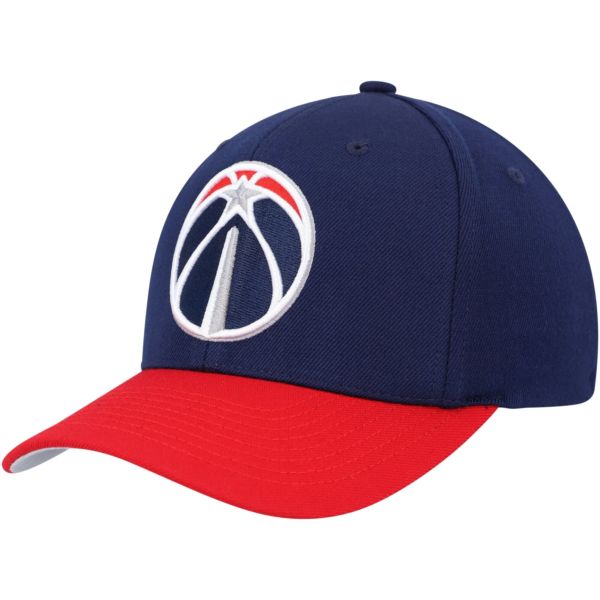 Casual Mitchell Ness Men's NBA Team 2 Tone 2.0 Stretch Snapback NBA Wizards Snapback Caps Relaxed
