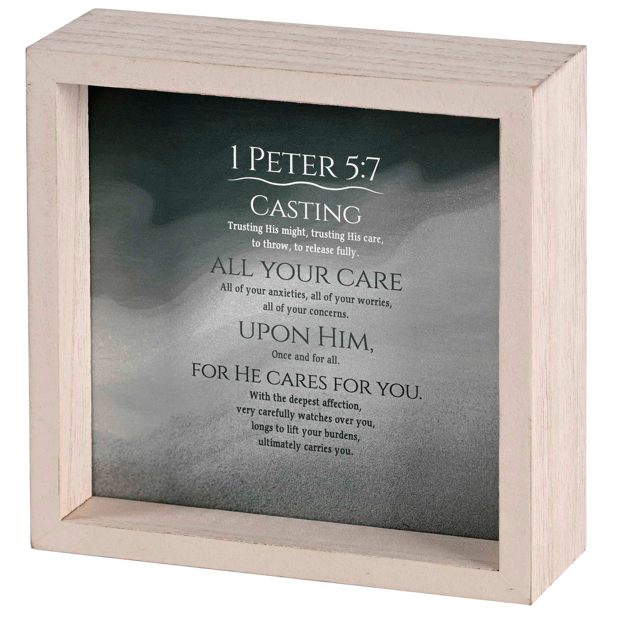 Exceptional Tabletop 2 Sided Cast Cares Upon Him Dicksons Neutral Home Decor Multiple Soft