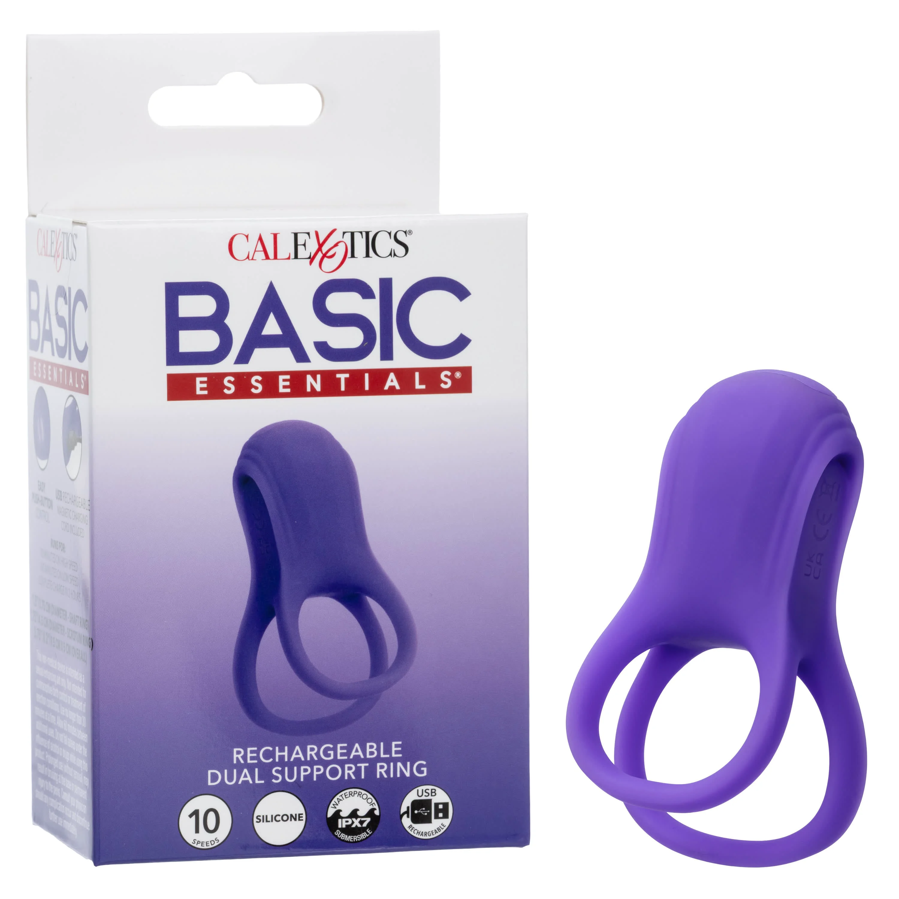 Carefully Designed CalExotics Basic Essentials Rechargeable Dual Support Ring Secure
