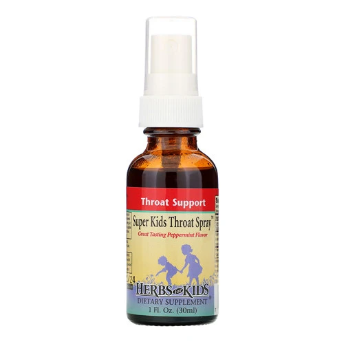 Official Herbs For Kids Super Kids Throat Spray Peppermint 1 Oz Relaxed
