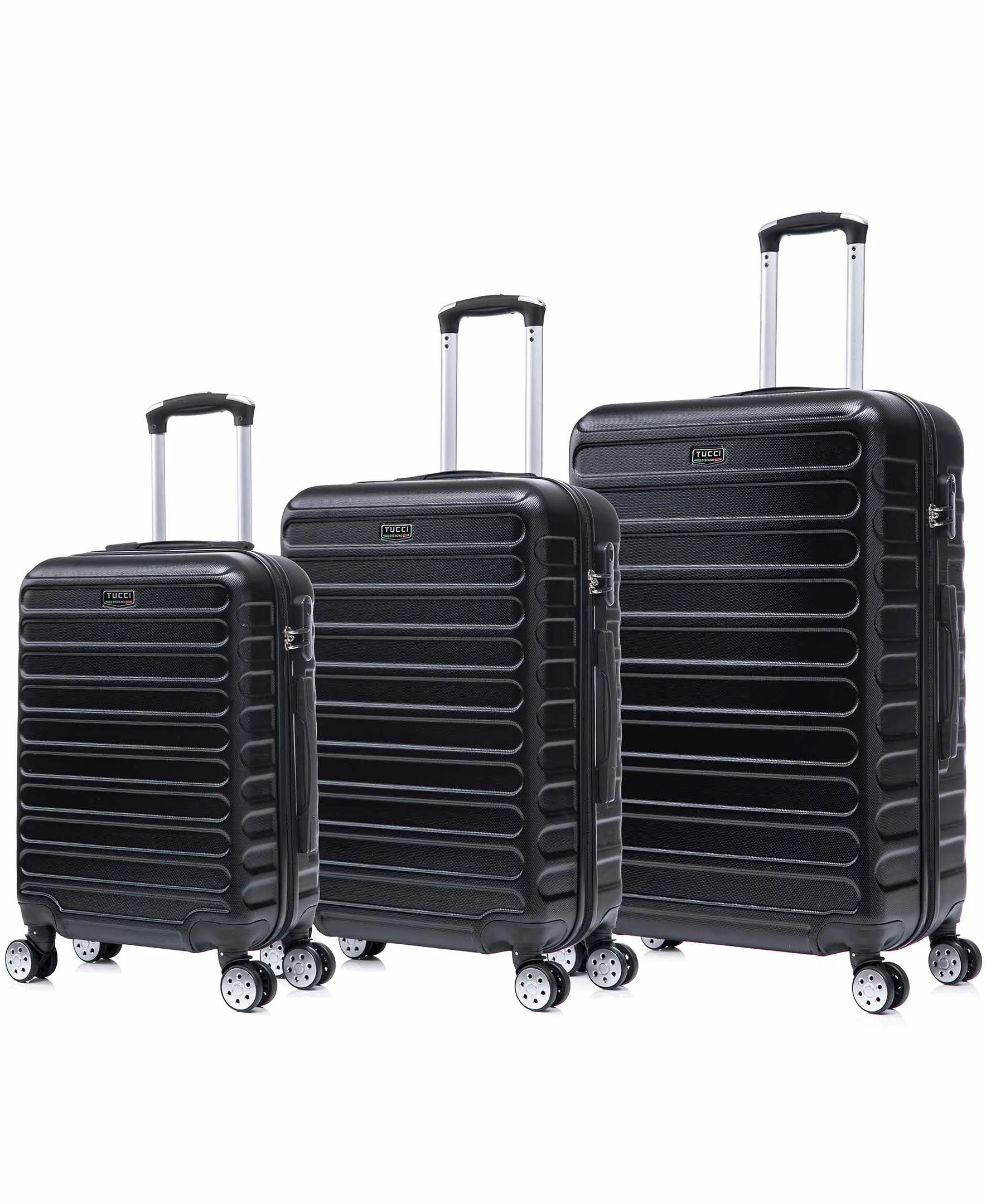 Traditional Tucci Italy Carravia 3pc Hardside Luggage Set Top-Quality