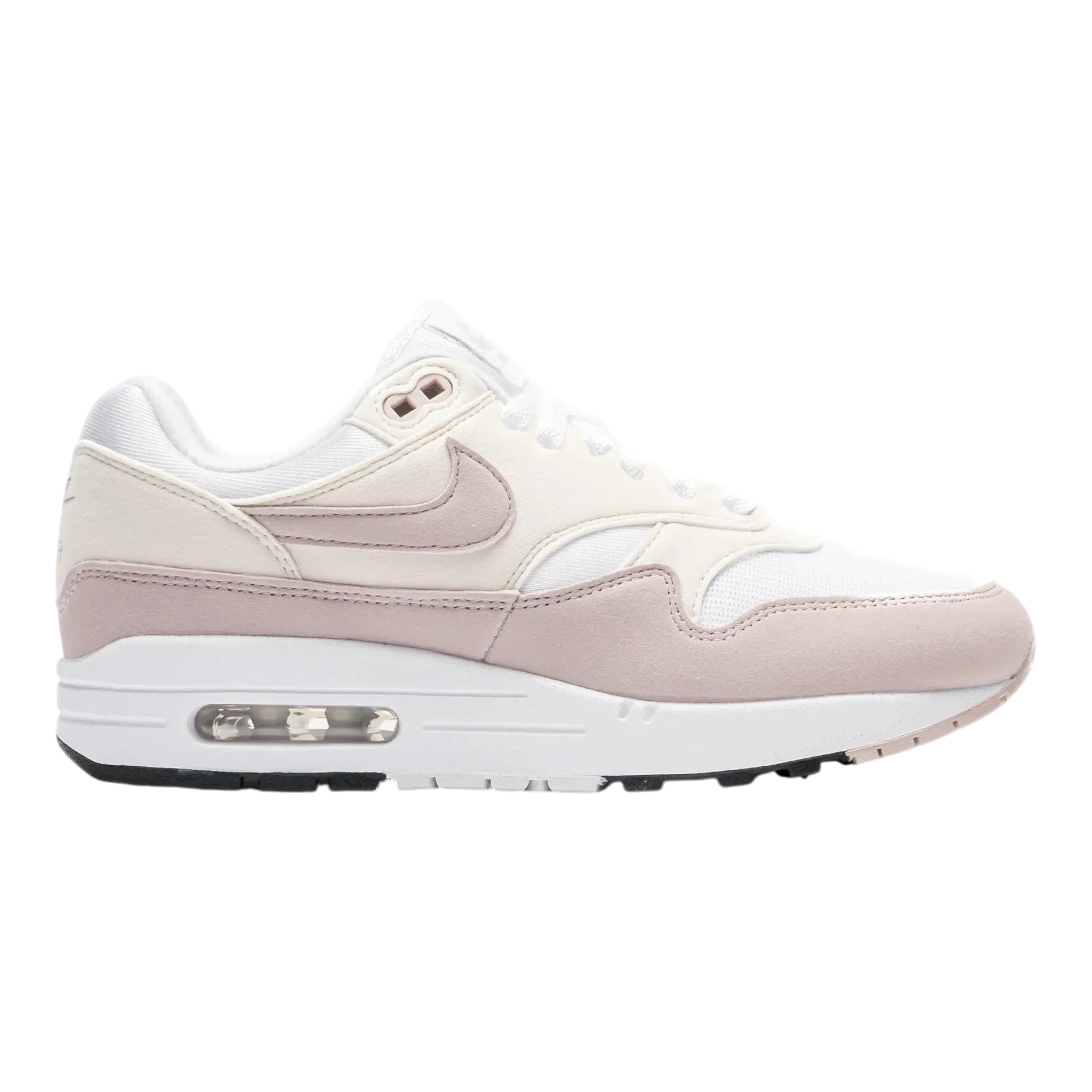 Premium Material Nike Air Max 1 Women's Sneakers — White Platinum Violet Low-Top Reusable