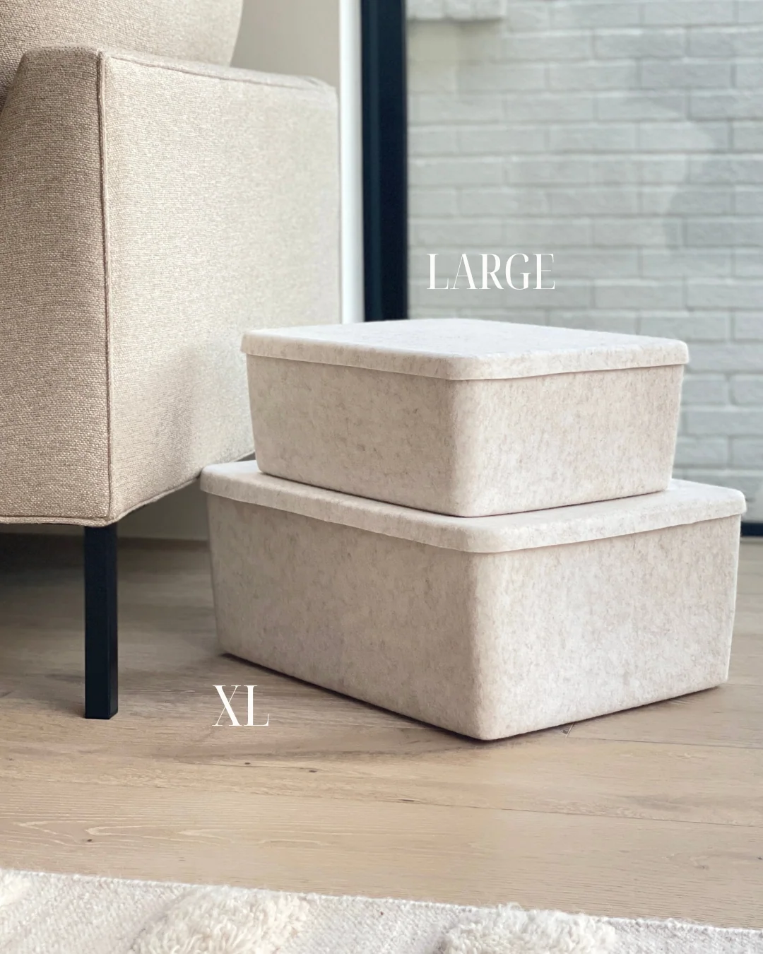 Stylish The Sculpted Bin - XL with Lid Set of 3 Casual