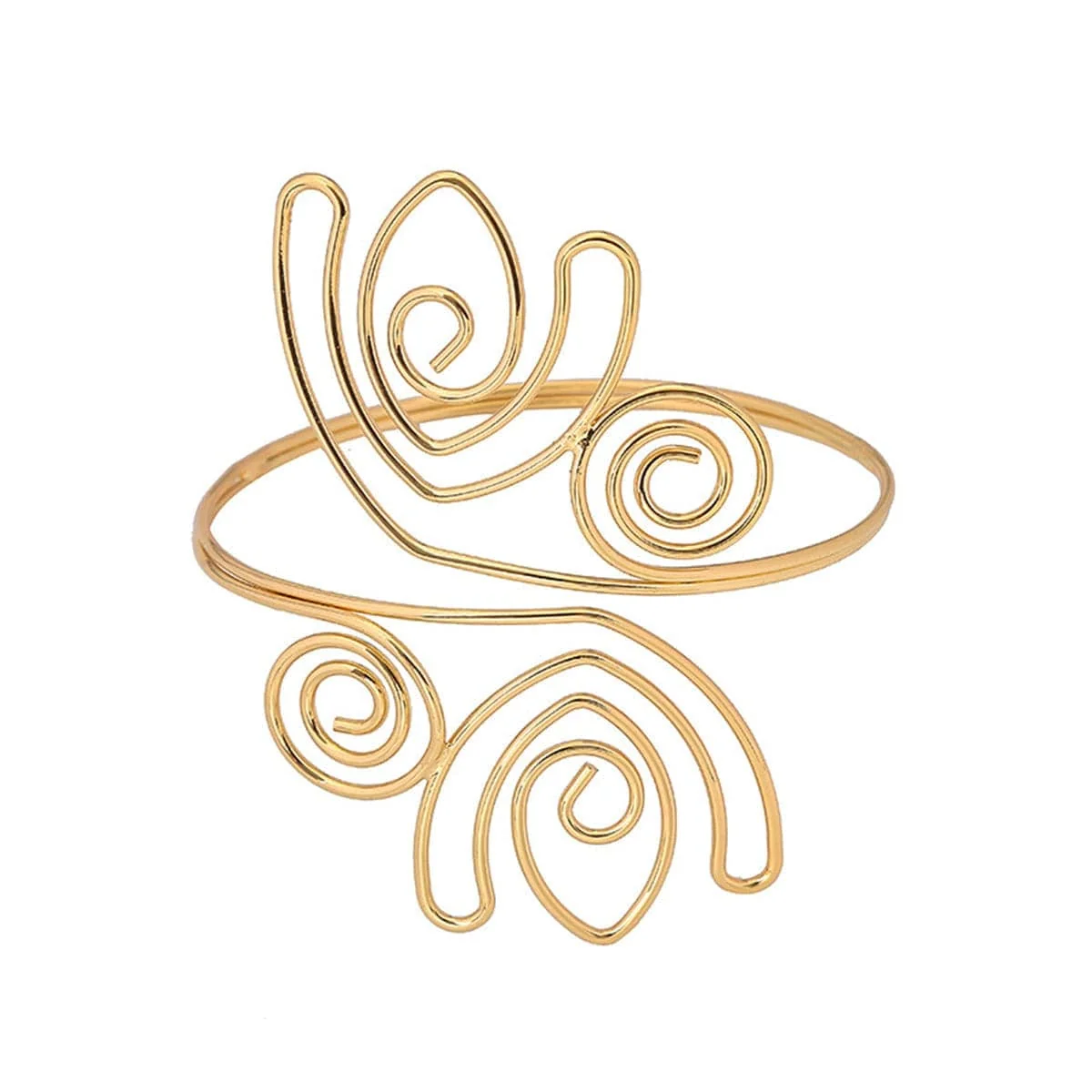 Healthy Goldtone Open Tulip Bypass Arm Cuff Elite