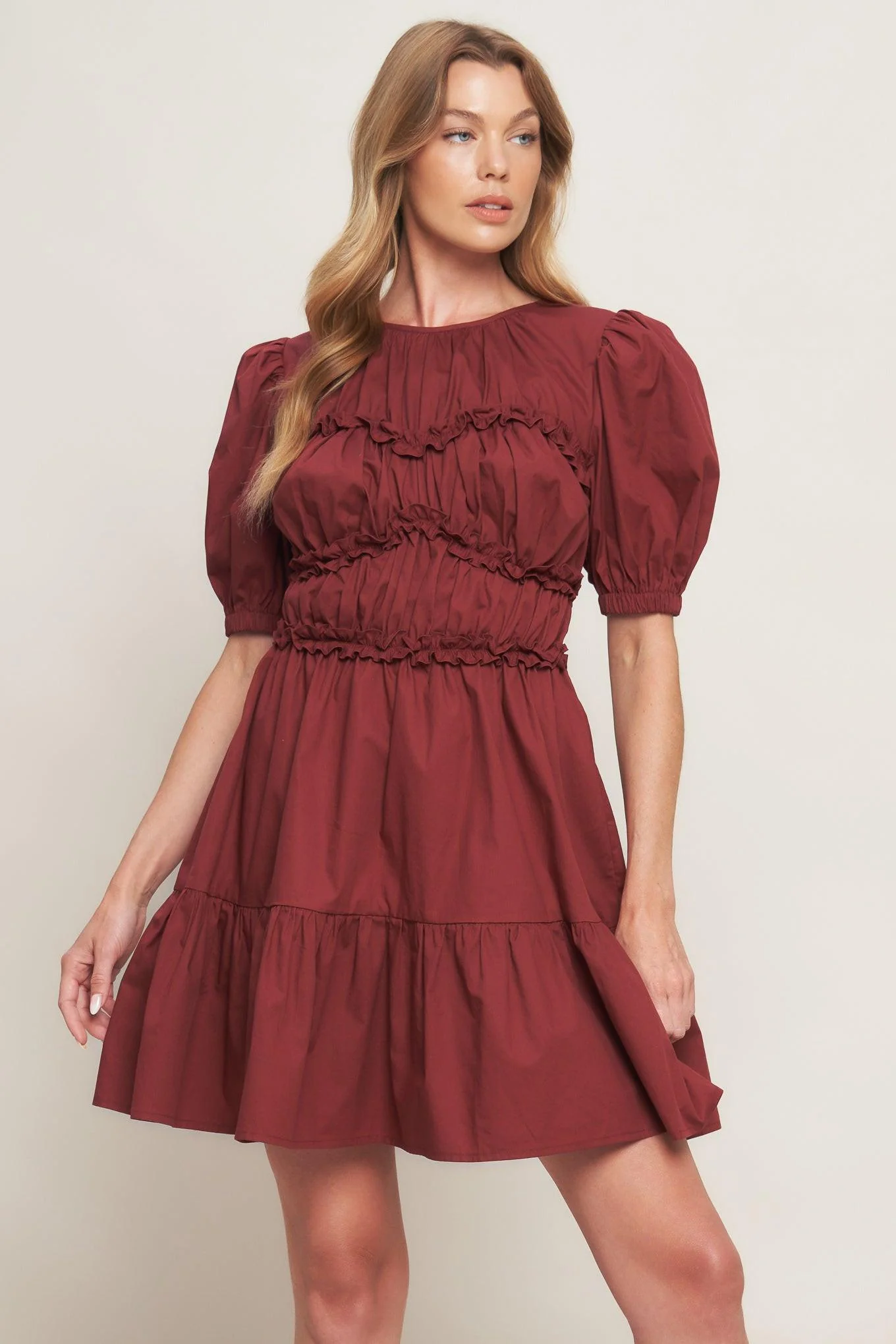 Recyclable Playful Classic Woven Mini Dress Selected