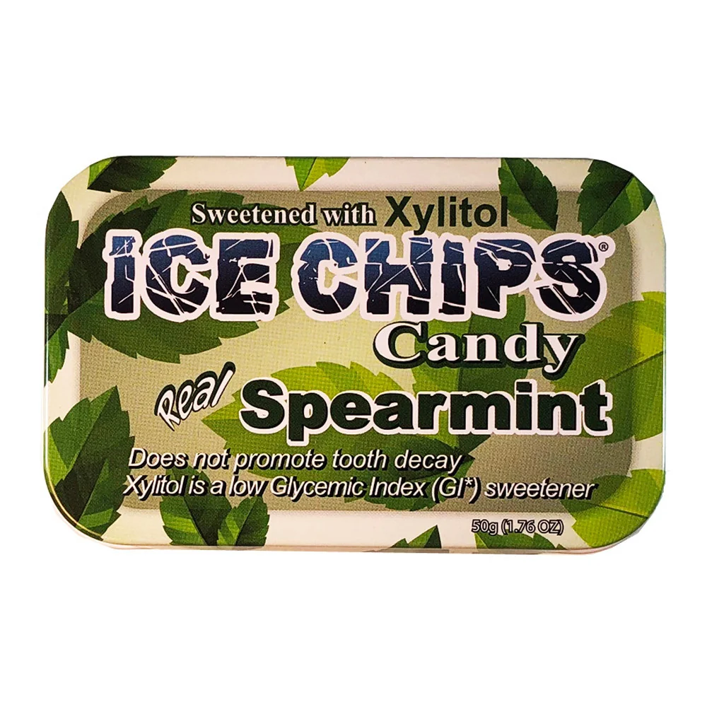 Soft Ice Chips Hand Crafted Candy Tin Spearmint Candy 1.76 Oz Quality