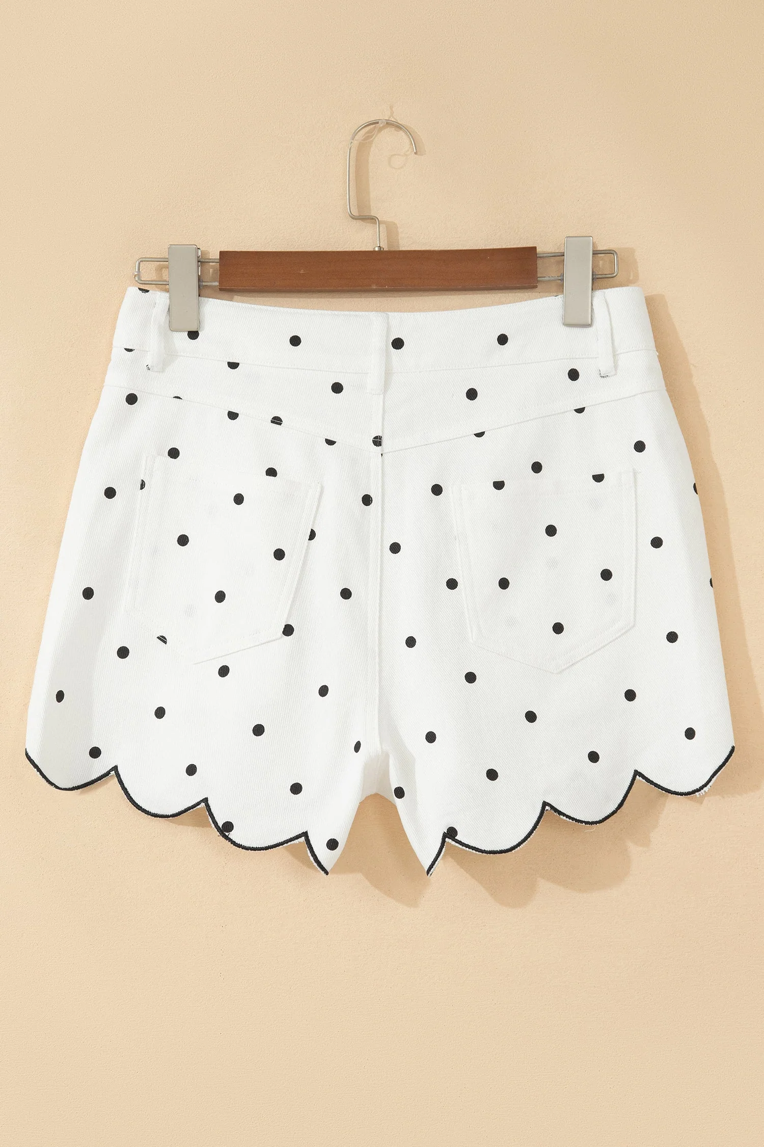 Innovative Threaded Pear Elise Embroidered Scallop Hem Shorts Trusted
