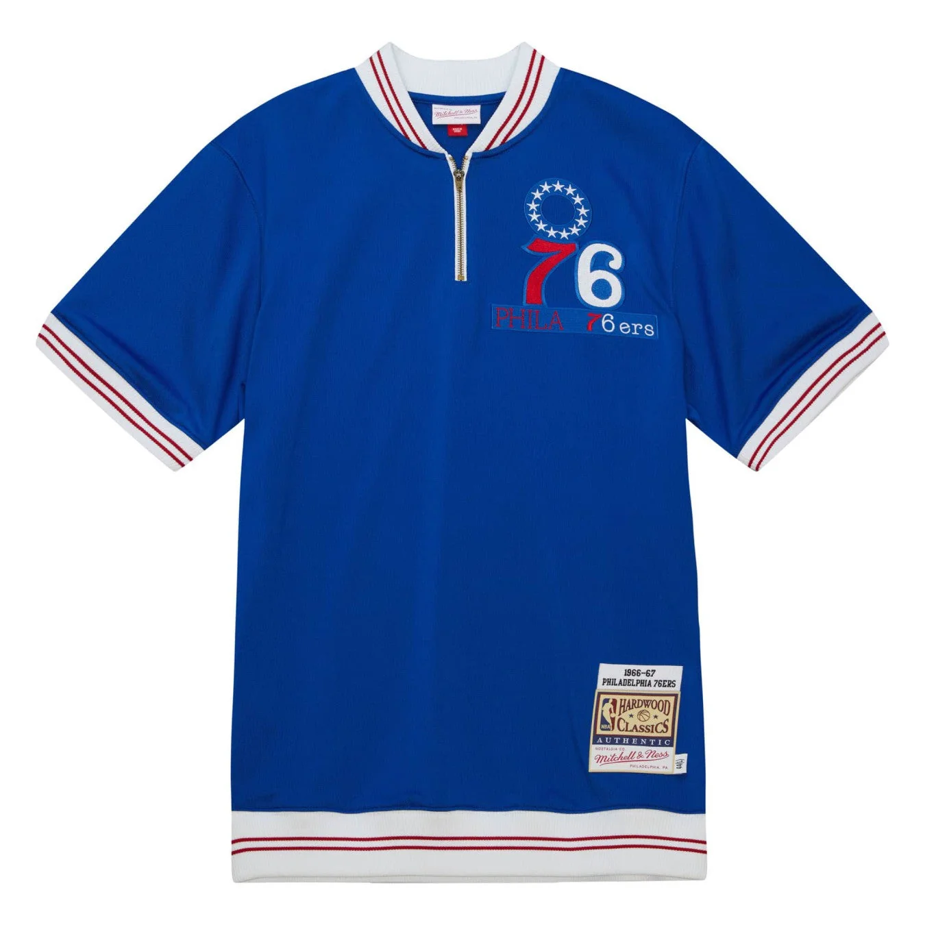 Casual Mitchell Ness Men's NBA Shooting Shirt 76Ers 1966 Shooting Shirt Sustainable