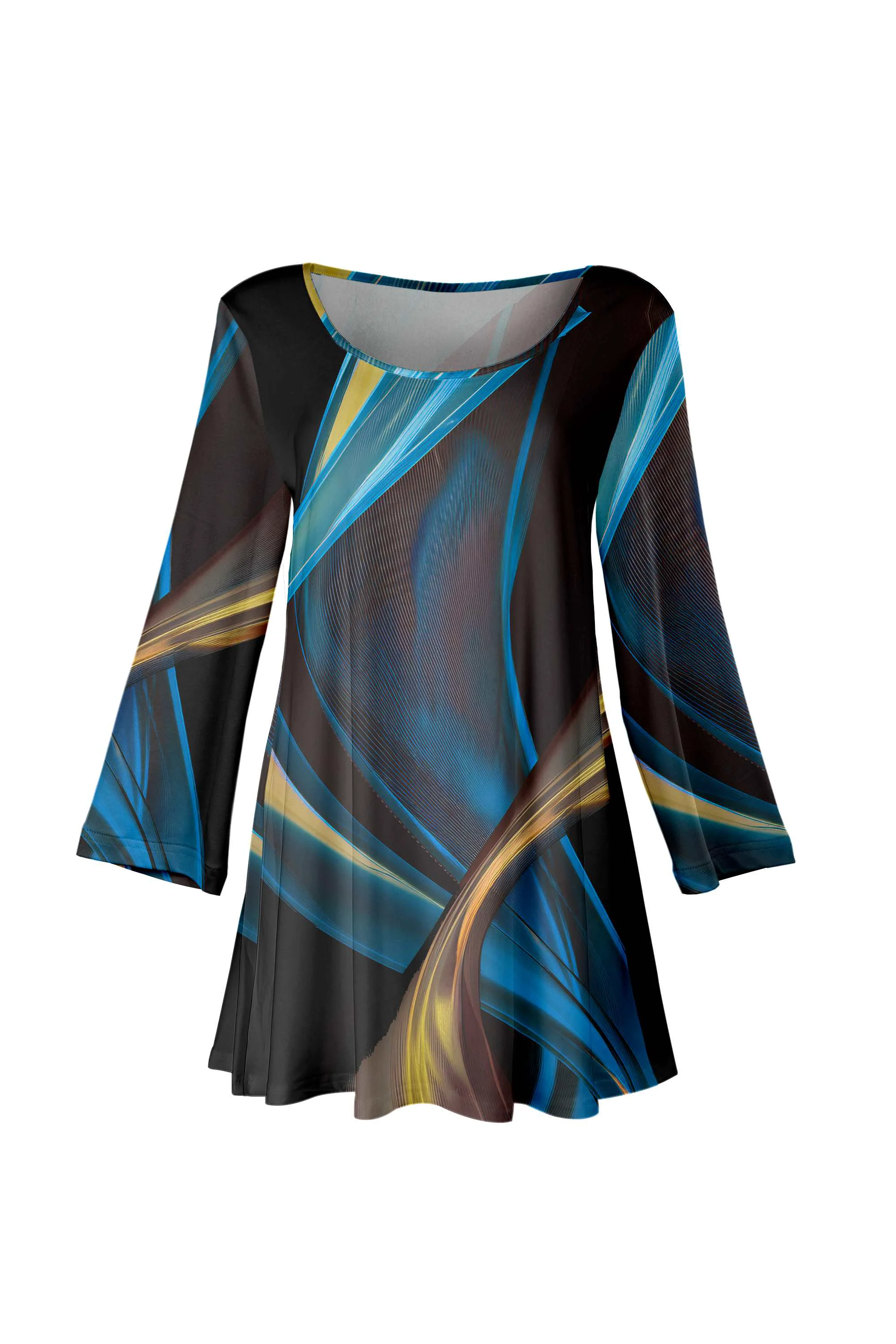 Classic Lily by Firmiana Women's Round Neck Tunic with Bracelet Length Sleeves Women's Apparel Comfortable