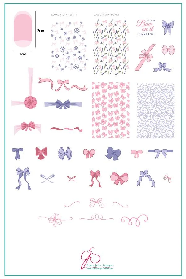 Powerful Put a Bow on it Darling CjS-147 - Clear Jelly Stamping Plate Enhanced