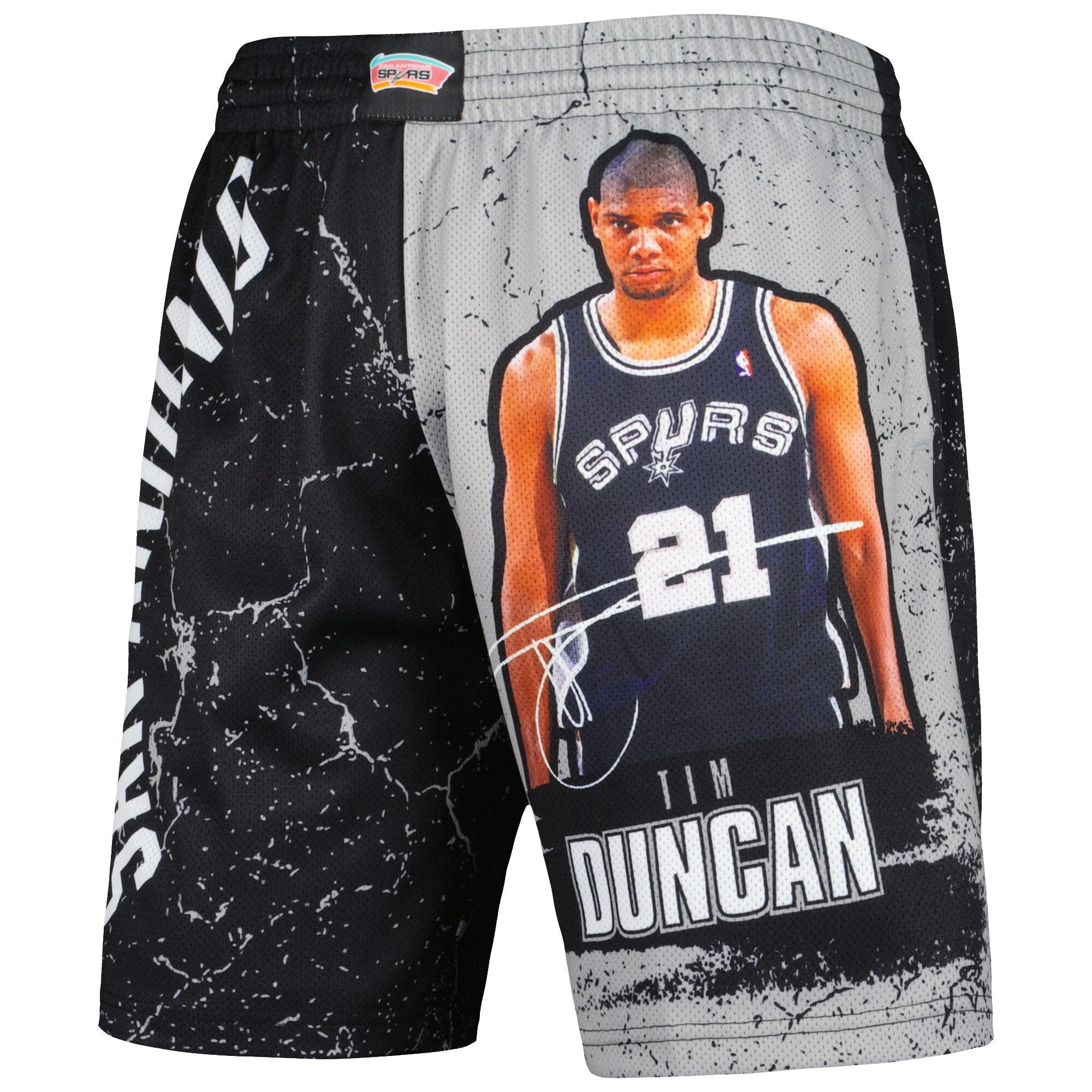 Soft Mitchell Ness Men's NBA Player Burst Mesh Shorts Spurs Tim Duncan Trendy