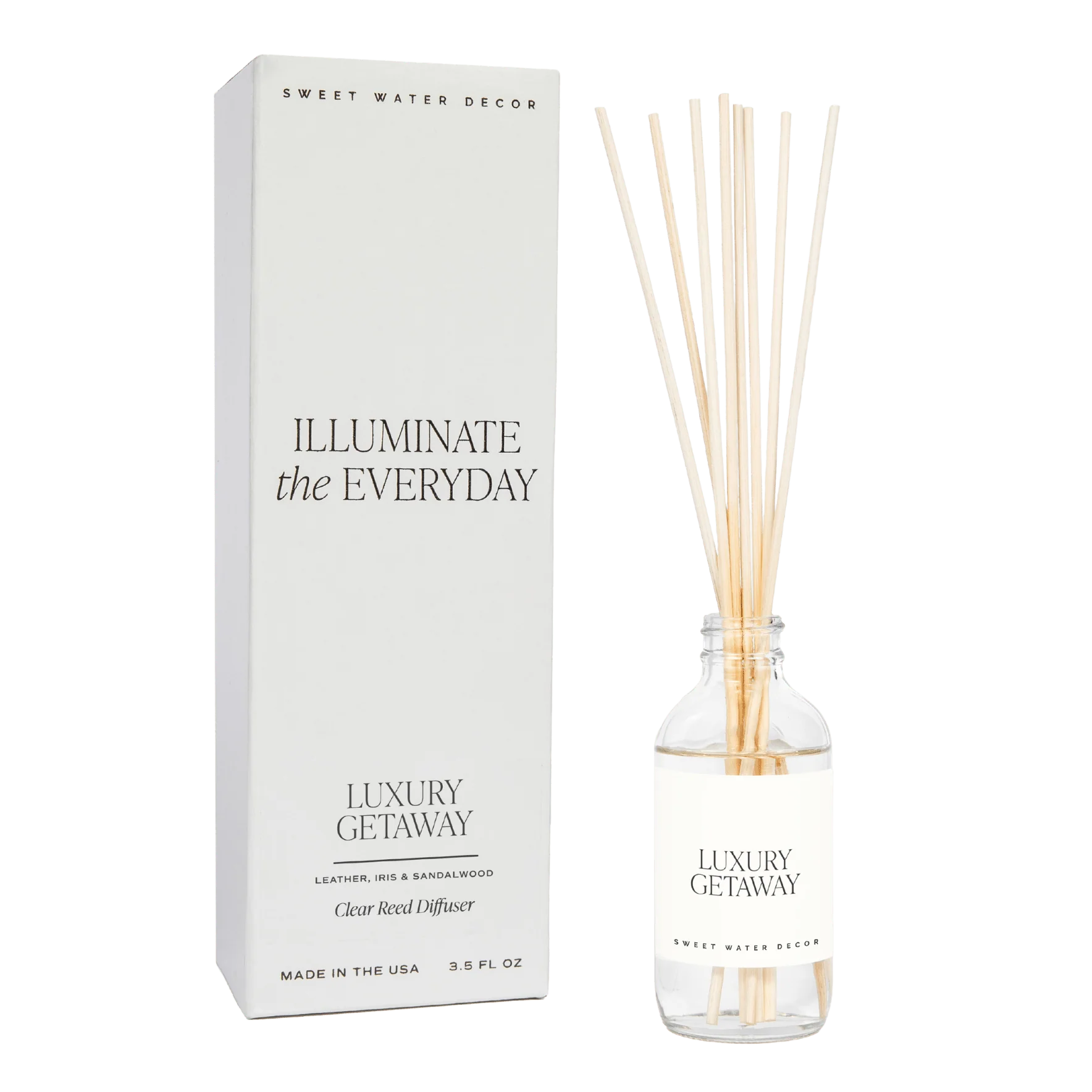 Trendy Luxury Getaway Clear Reed Diffuser Modern