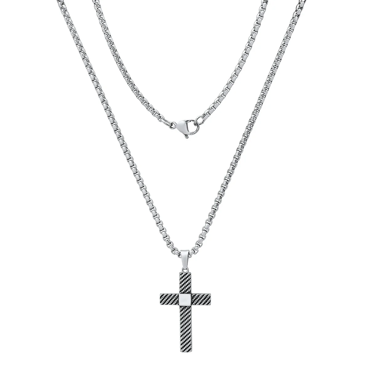 Effective Stainless Steel Textured Cross Pendant Reliable