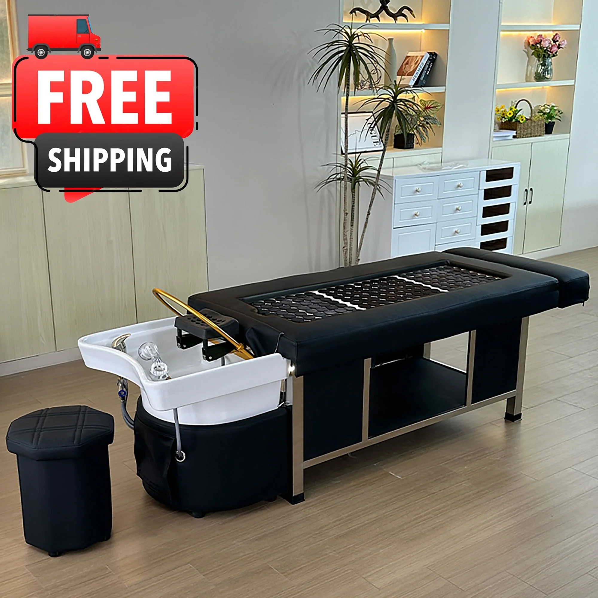 Sophisticated 611-2D Plumbed Japanese Head Spa Massage Bed – Fresh Water Crafted