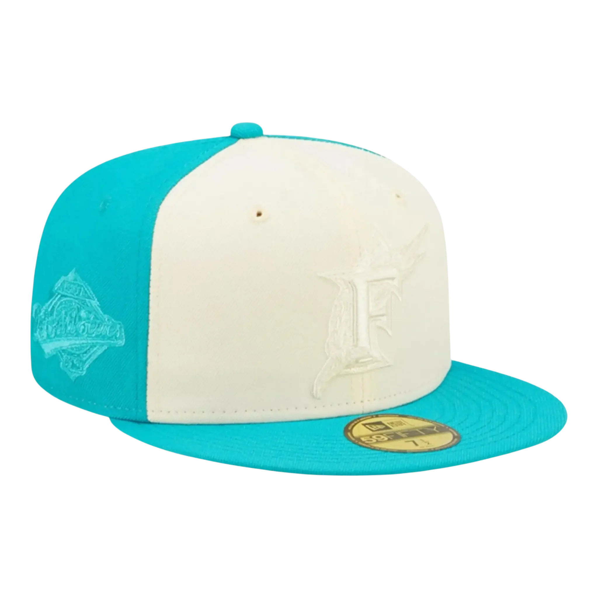 Comfortable New Era Florida Marlins Tonal 2-Tone Men Fitted Hat Teal Premium