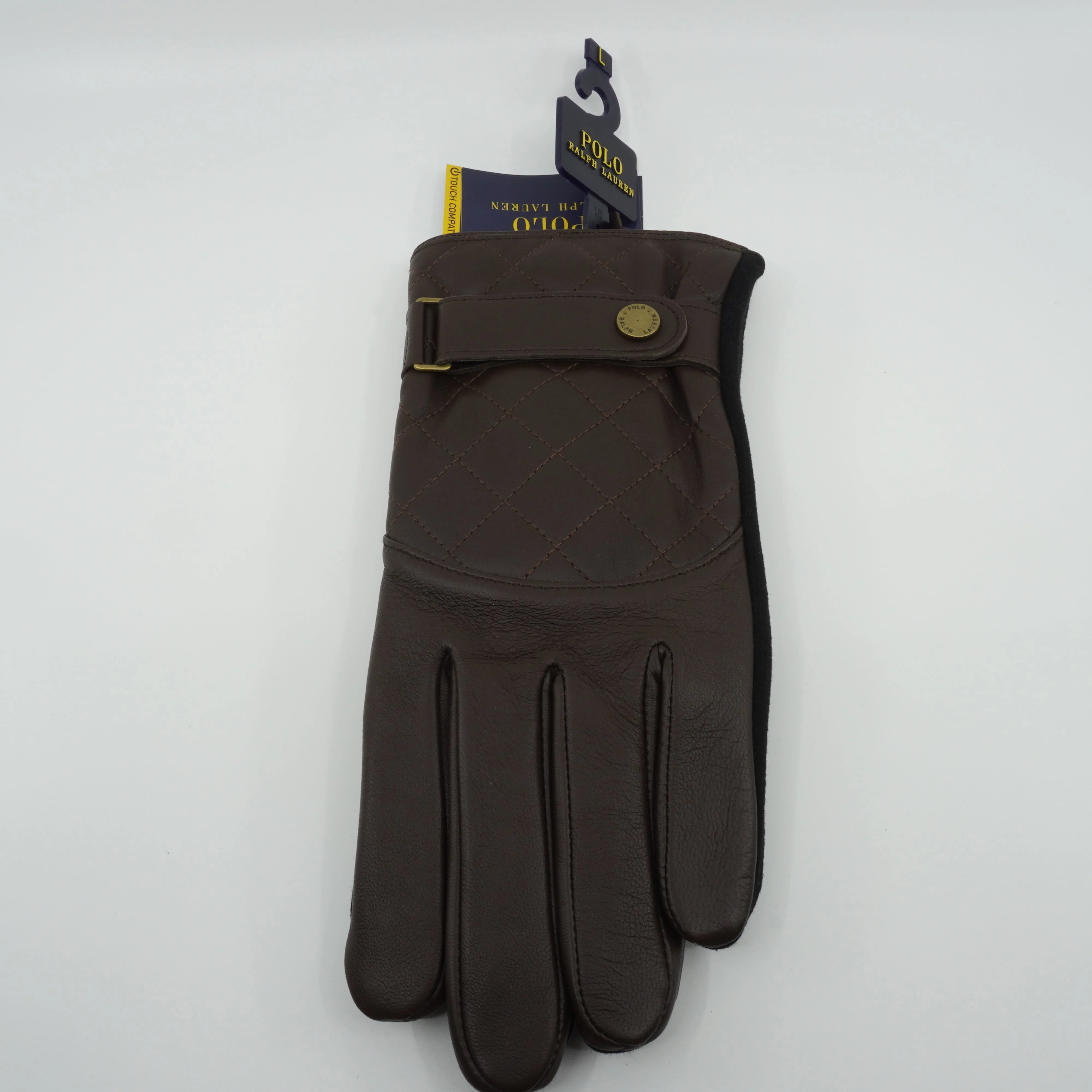 Prestigious Polo Ralph Lauren Men's Diamond Quilted Racing Gloves Solid