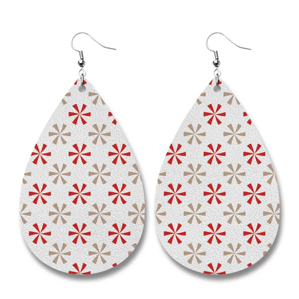 User-Friendly White Polystyrene Silvertone Flowers Drop Earrings Classic