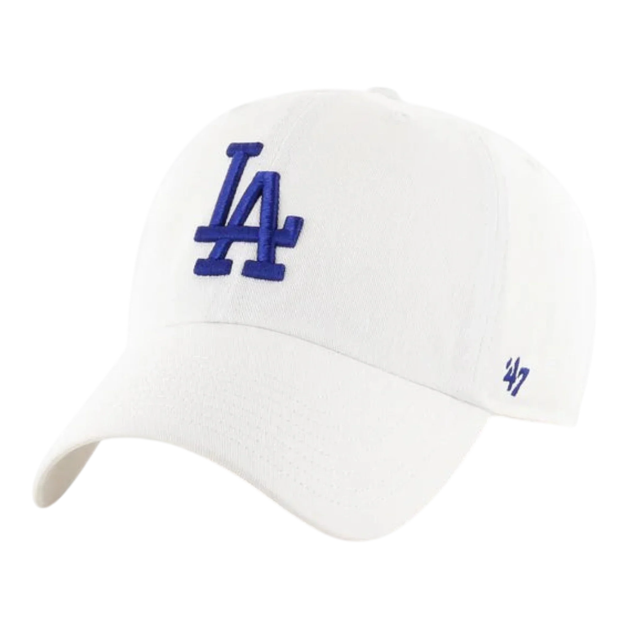 Effective 47 Brand Clean Up Los Angeles Dodgers Strapback Hat — White Adjustable Cap Relaxed