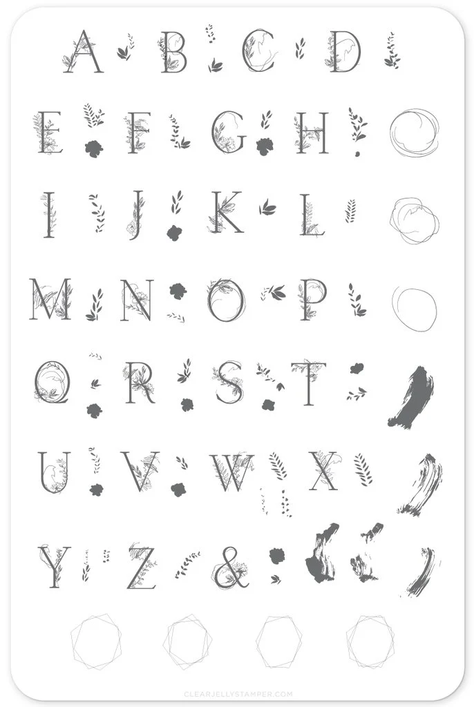 Practical Garden Letters CjS-83 - Clear Jelly Stamping Plate Quality