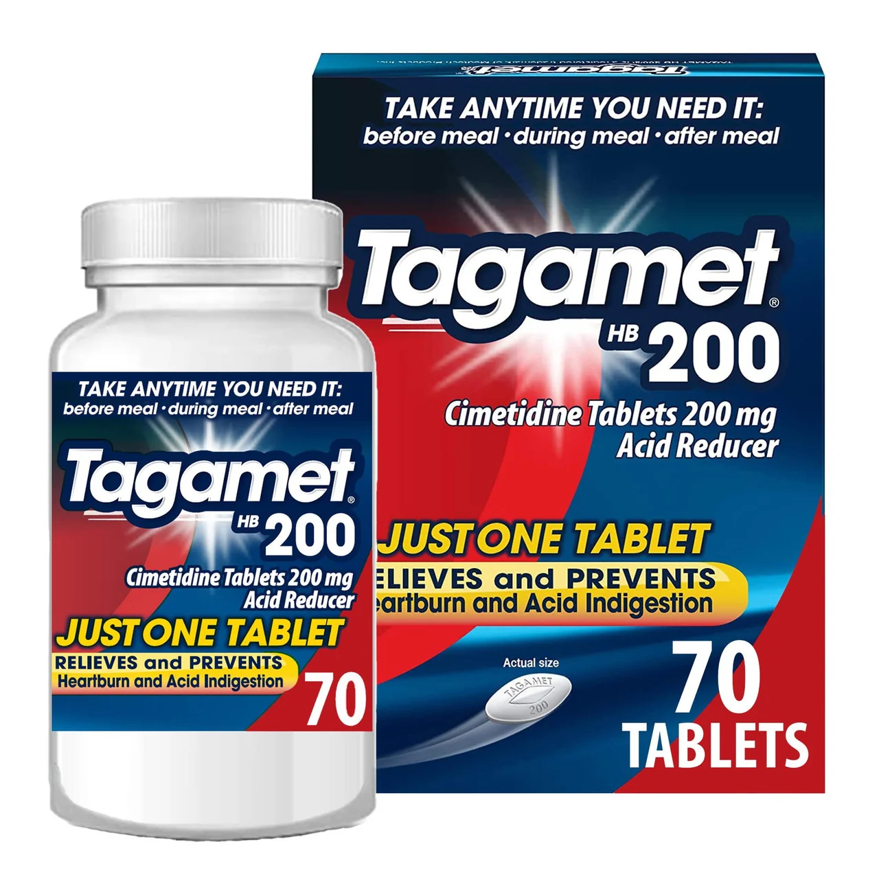Consistent Tagamet HB Cimetidine 200 Mg Acid Reducer Tablets 70 Ea Clean