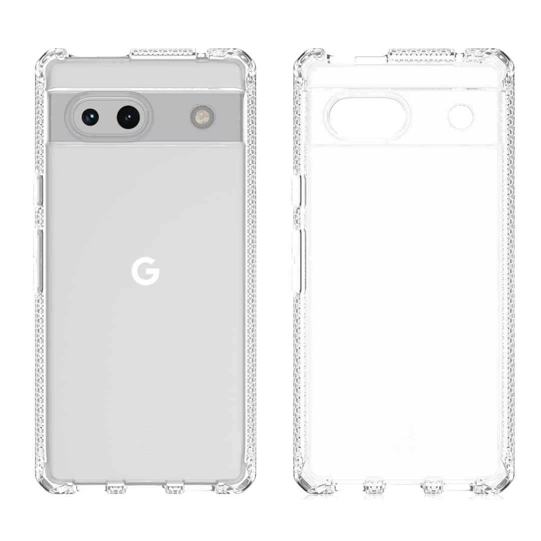 Excellent Itskins Spectrum R Clear Compatible with Google Pixel 7a Protective Phone Case Anti-Yellowing Shockproof Cover and Military Grade Phone Case - Transparent Detailed