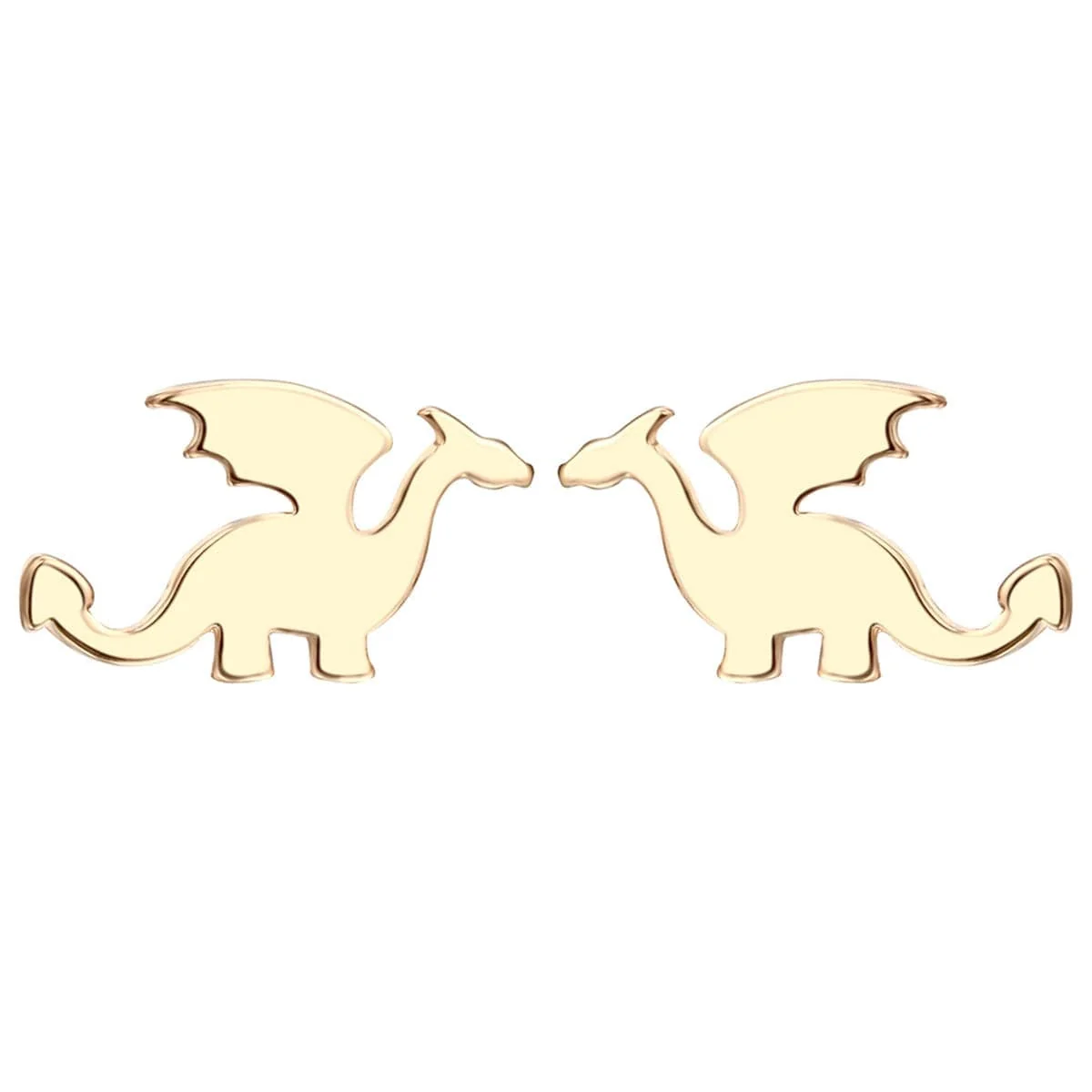 Comfortable Goldtone Dragon Stud Earrings Reliable