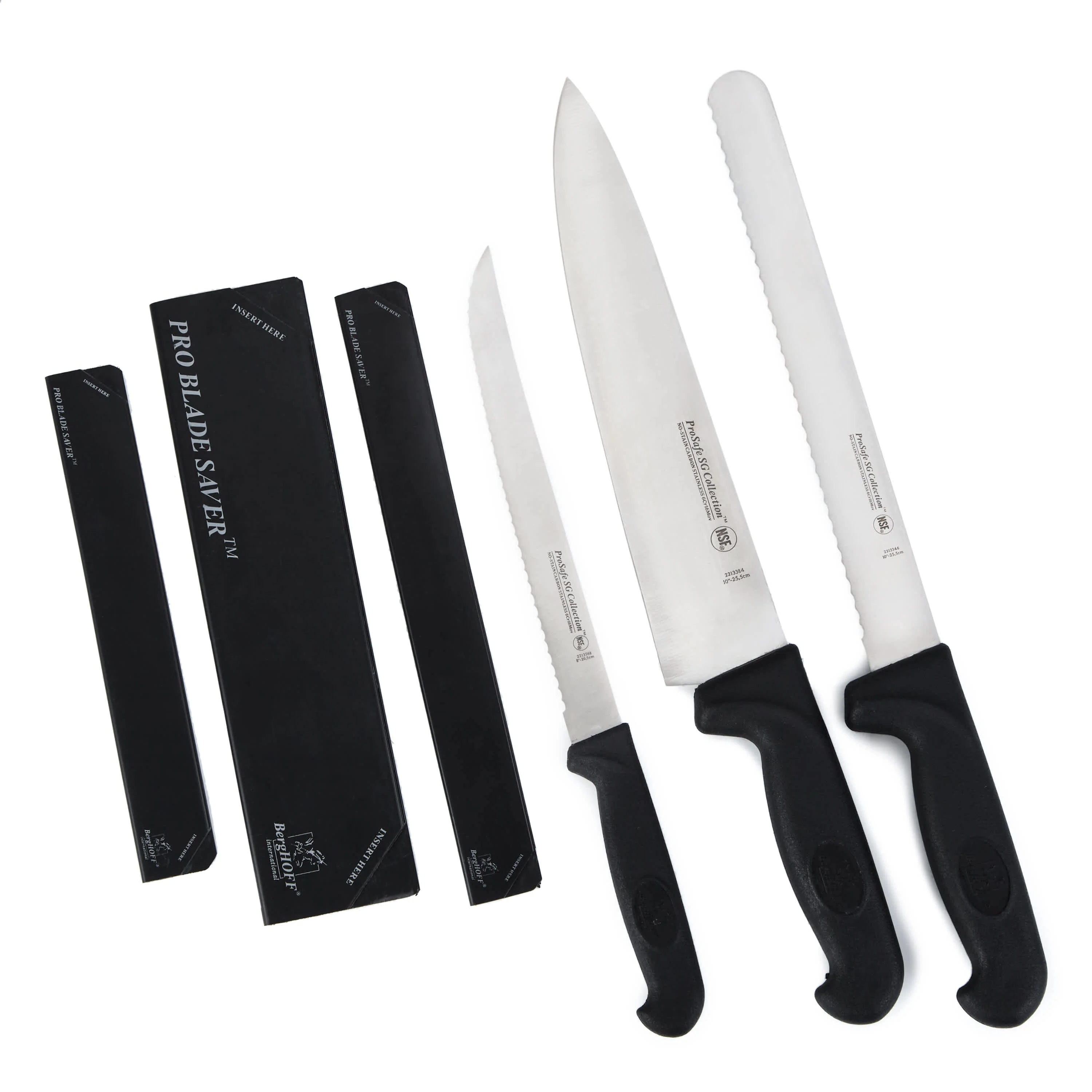 BergHOFF Soft Grip 3pc Stainless Steel Knife Set Sophisticated