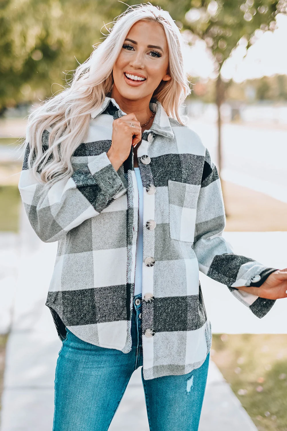 Natural Threaded Pear Leslie Block Long Sleeve Jacket Practical
