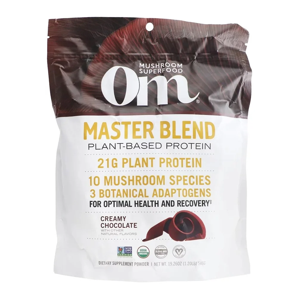 Functional Om Mushroom Superfood Master Blend Plant Based Protein Powder Creamy Chocolate 10 Ea Elegant