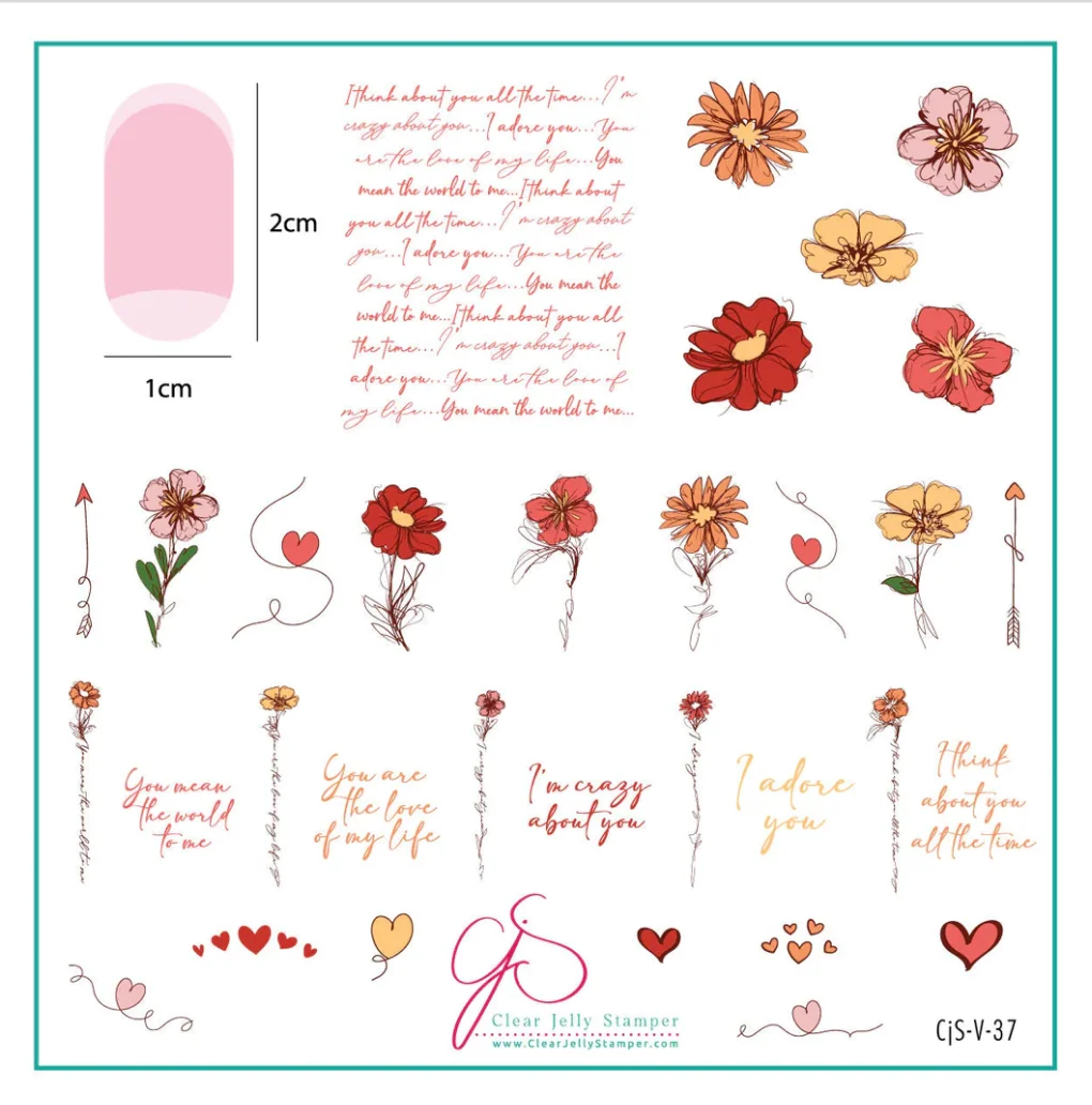 High-Performance Love Notes CjSV-37 - CJS Medium Steel Stamping Plate Elegant