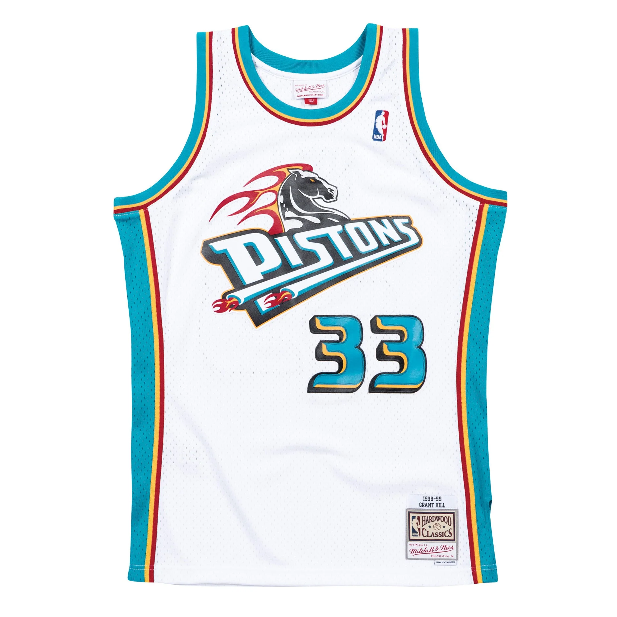 Authentic Mitchell Ness Men's NBA Swingman Jersey Pistons 98 Grant Hill Excellent