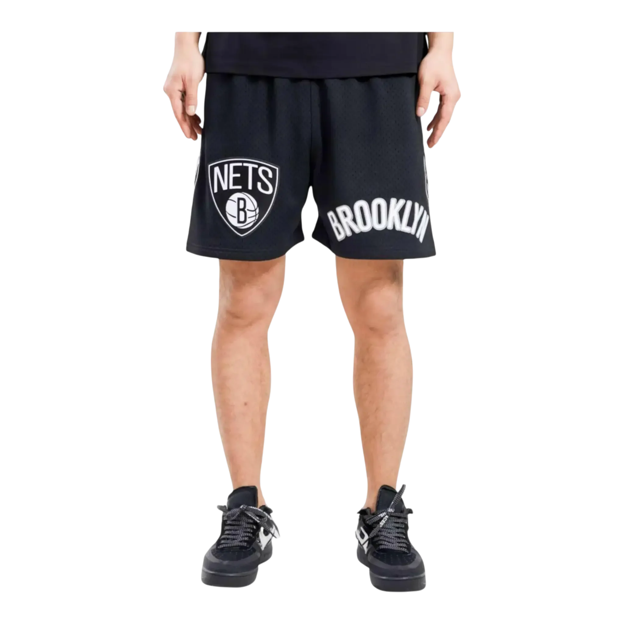 Quality Pro Standard Brooklyn Nets Logo Pro Team Men Mesh Shorts Black Casual
